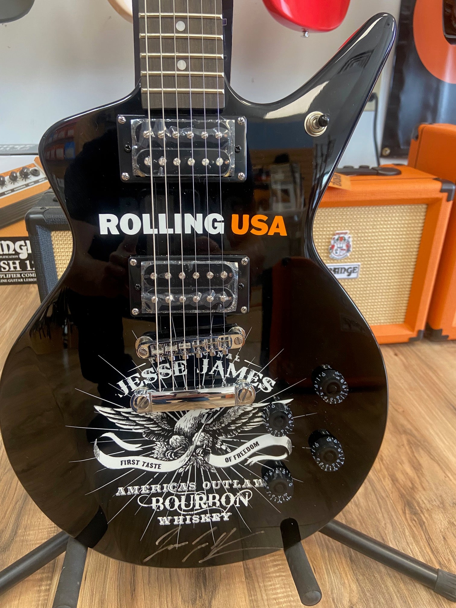 Dean Cadillac X Jesse James Dupree outlaw Bourbon Whiskey Guitar