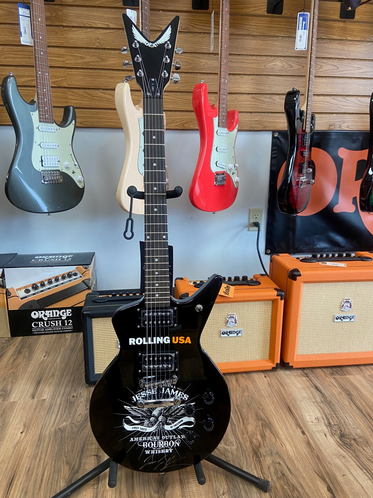 Dean Cadillac X Jesse James Dupree outlaw Bourbon Whiskey Guitar