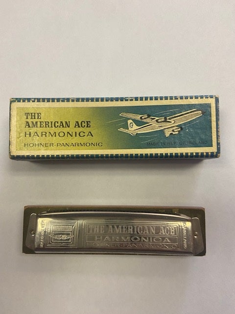 Vintage 1960 s The American Ace Harmonica Key of G w Original Box Scott s Music Co 55 2 N. Main St. Cedar Springs MI 49319 616 439 5111